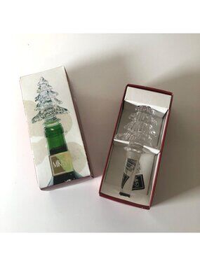 Mikasa Holiday Time Austria Lead Crystal Christmas Tree Bottle Stopper